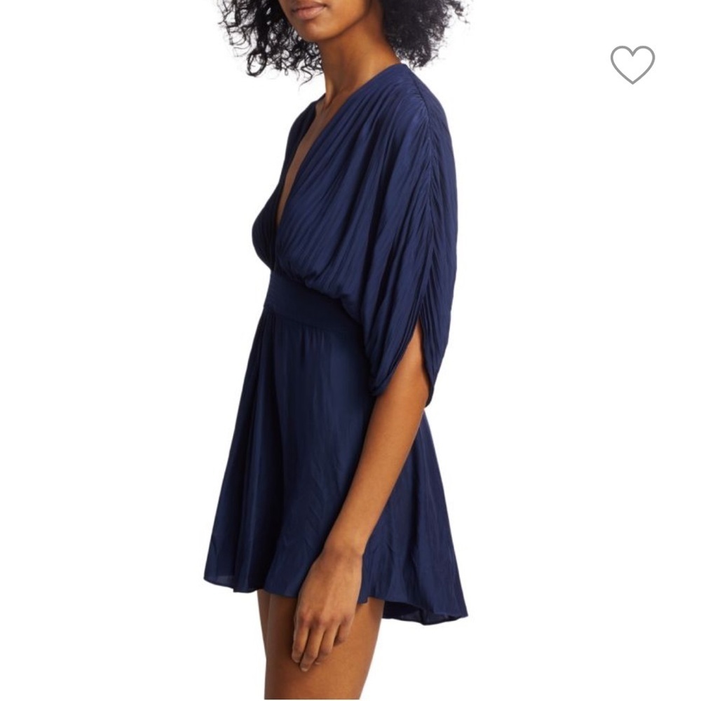 Ramy Brook Gwyneth Plunge V-Neck Romper in Navy Blue Size 4